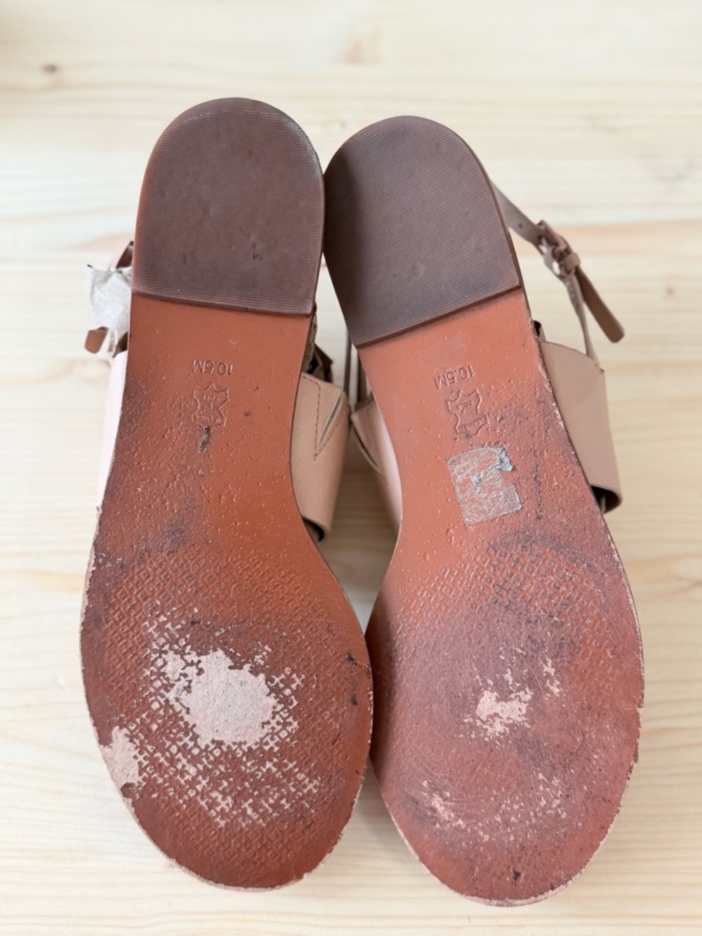 Tory Burch Nude Leather Logo Double-Strap Slingback Sandals - Picture 4 of 4